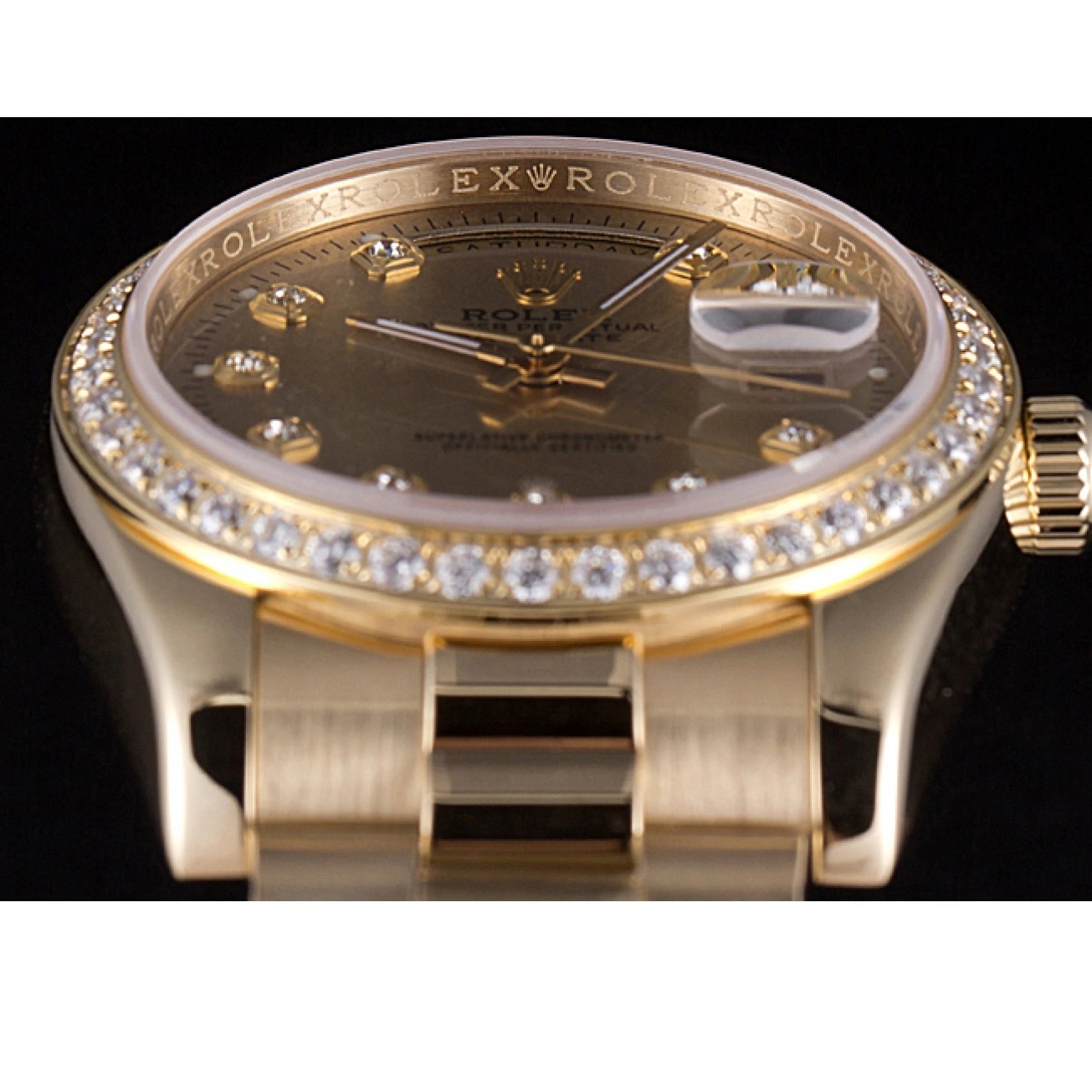 Aaa replica watch Rolex Gold Yellow Steel Day-Date Stainless 18k Plated Dial Gold 0824